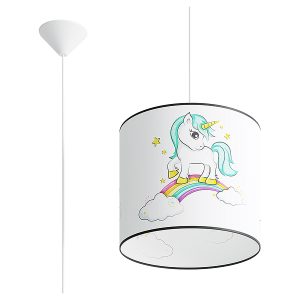 Lampa wisząca dziecięca Jednorożec 30 cm wielokolorowa 328556 Lampa wisząca dziecięca Jednorożec 30 cm wielokolorowa 328556