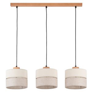 Lampa wisząca Eco 3-punktowa tkaninowa beżowa 56214 Lampa wisząca Eco 3-punktowa tkaninowa beżowa 56214