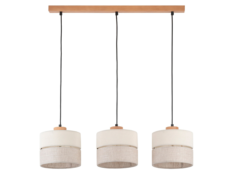 Lampa wisząca Eco 3-punktowa tkaninowa beżowa 56214