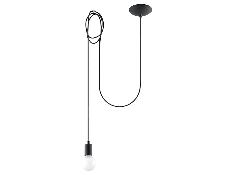 Lampa wisząca Edison stalowa czarna 72635