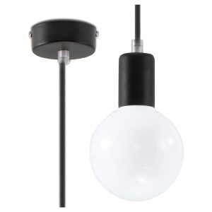 Lampa wisząca Edison stalowa czarna 72633 Lampa wisząca Edison stalowa czarna 72633