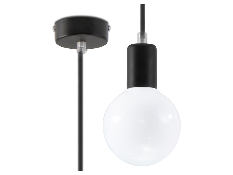 Lampa wisząca Edison stalowa czarna 72633
