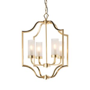 Lampa wisząca EDREA mosiężno-biała 4xE14x15W wym:100x48x48cm IP20 Endon 1025523 Lampa wisząca EDREA mosiężno-biała 4xE14x15W wym:100x48x48cm IP20 Endon 1025523