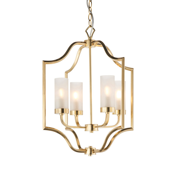 Lampa wisząca EDREA mosiężno-biała 4xE14x15W wym:100x48x48cm IP20 Endon 1025523
