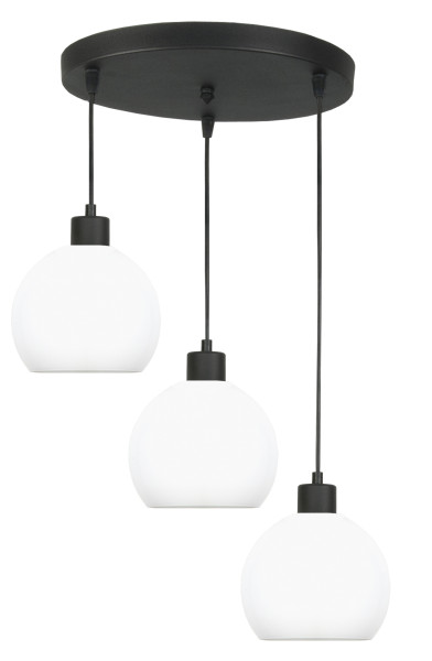 Lampa wisząca EDYLIT 3xE27 kaskada białe klosze KOZUB 14-602 do salonu 1005193