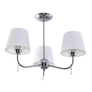 Lampa wisząca EDYLIT chrom białe abażury 3xE27 BRIGIT BIANCO 11-232 1049002 Lampa wisząca EDYLIT chrom białe abażury 3xE27 BRIGIT BIANCO 11-232 1049002