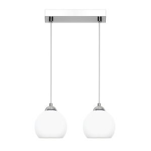 Lampa wisząca EDYLIT chrom białe kule 2xE27 MOKA SILVER 13-678 1048848 Lampa wisząca EDYLIT chrom białe kule 2xE27 MOKA SILVER 13-678 1048848