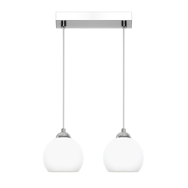 Lampa wisząca EDYLIT chrom białe kule 2xE27 MOKA SILVER 13-678 1048848
