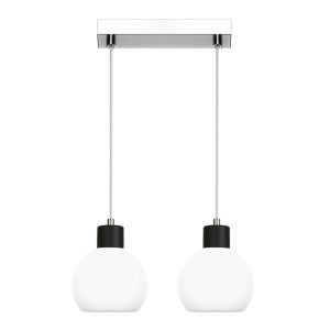 Lampa wisząca EDYLIT chrom białe kule glamour 2xE27 MOKA 14-118 1048927 Lampa wisząca EDYLIT chrom białe kule glamour 2xE27 MOKA 14-118 1048927