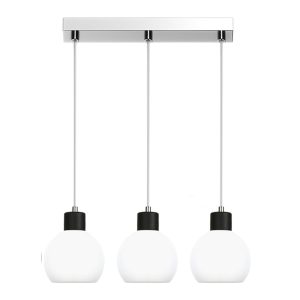 Lampa wisząca EDYLIT chrom białe kule glamour 3xE27 MOKA 14-112 1048897 Lampa wisząca EDYLIT chrom białe kule glamour 3xE27 MOKA 14-112 1048897