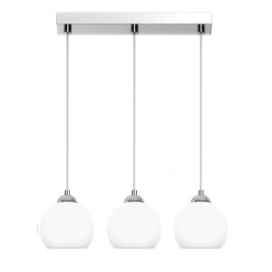 Lampa wisząca EDYLIT chrom białe kule glamour 3xE27 MOKA SILVER 13-672 1048786 Lampa wisząca EDYLIT chrom białe kule glamour 3xE27 MOKA SILVER 13-672 1048786