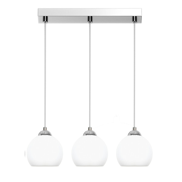 Lampa wisząca EDYLIT chrom białe kule glamour 3xE27 MOKA SILVER 13-672 1048786