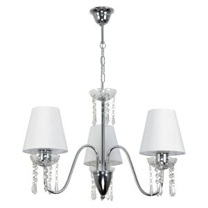Lampa wisząca EDYLIT glamour białe abażury chrom 3xE27 MIA BIANCO 12-412 1048845 Lampa wisząca EDYLIT glamour białe abażury chrom 3xE27 MIA BIANCO 12-412 1048845