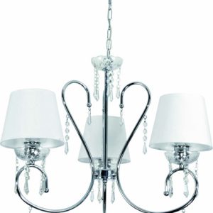 Lampa wisząca EDYLIT glamour chrom białe abażury 3xE27 NOLA BIANCO 12-382 1048905 Lampa wisząca EDYLIT glamour chrom białe abażury 3xE27 NOLA BIANCO 12-382 1048905