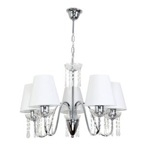 Lampa wisząca EDYLIT glamour kryształki chrom 5xE27 MIA BIANCO 12-410 1048836 Lampa wisząca EDYLIT glamour kryształki chrom 5xE27 MIA BIANCO 12-410 1048836