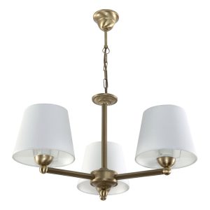 Lampa wisząca EDYLIT glamour złota białe abażury 3xE27 GERARDO 11-742 1048797 Lampa wisząca EDYLIT glamour złota białe abażury 3xE27 GERARDO 11-742 1048797
