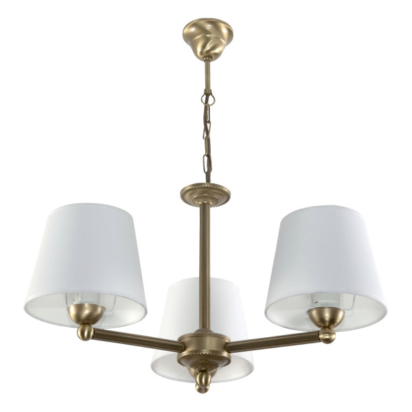 Lampa wisząca EDYLIT glamour złota białe abażury 3xE27 GERARDO 11-742 1048797