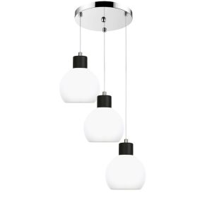 Lampa wisząca EDYLIT kaskada chromowa białe kule LED 3xE27 MOKA 14-132 1005194 Lampa wisząca EDYLIT kaskada chromowa białe kule LED 3xE27 MOKA 14-132 1005194