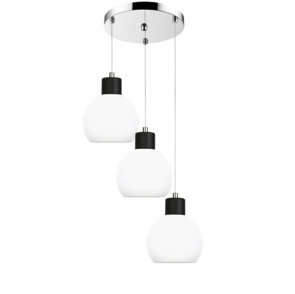 Lampa wisząca EDYLIT kaskada chromowa białe kule LED 3xE27 MOKA 14-132 1005194