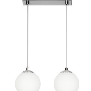 Lampa wisząca EDYLIT kule białe glamour chrom 2xE14 PELOTE 14-398 1048987 Lampa wisząca EDYLIT kule białe glamour chrom 2xE14 PELOTE 14-398 1048987