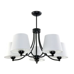 Lampa wisząca EDYLIT loft białe abażury 5xE27 AUGUSTO 11-670 1048990 Lampa wisząca EDYLIT loft białe abażury 5xE27 AUGUSTO 11-670 1048990
