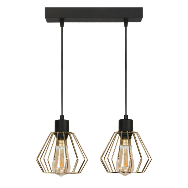 Lampa wisząca EDYLIT loft druciane klosze 2xE27 GIRO 14-308 1048830
