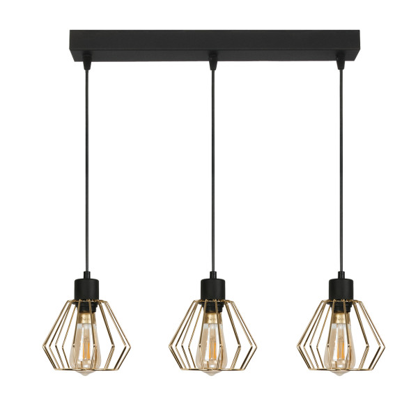 Lampa wisząca EDYLIT loft druciane klosze 3xE27 GIRO 14-302 1048820