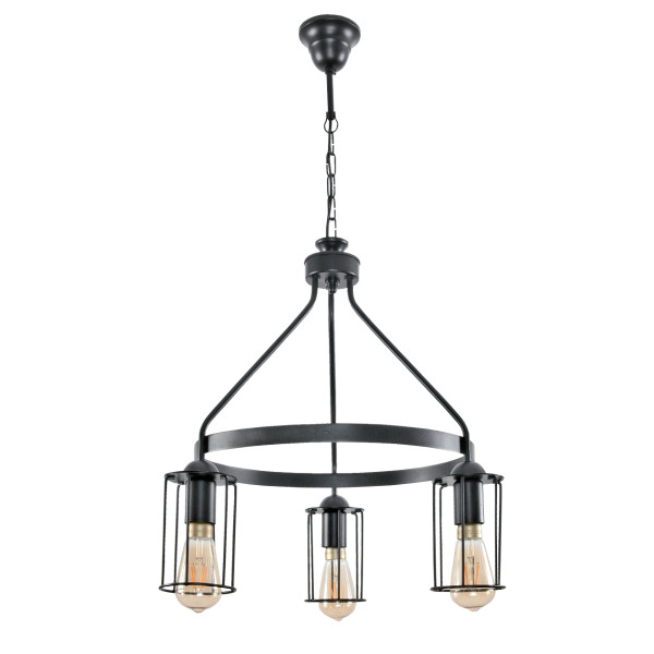Lampa wisząca EDYLIT loft druciane klosze 3xE27 HAVEL 11-512 1048850
