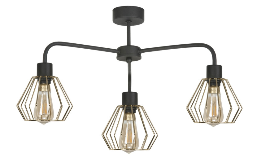 Lampa wisząca EDYLIT loft druciane klosze 3xE27 MARIS 13-832 1048814