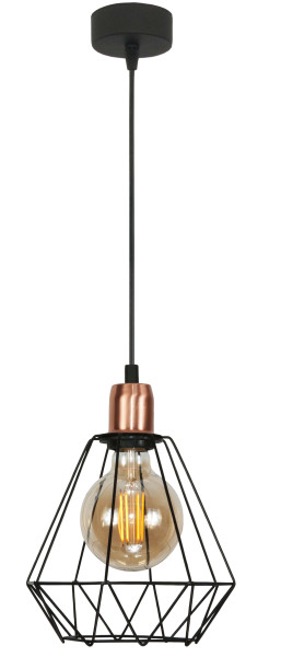 Lampa wisząca EDYLIT loft druciany klosz 1xE27 TARIS 14-505 1048815