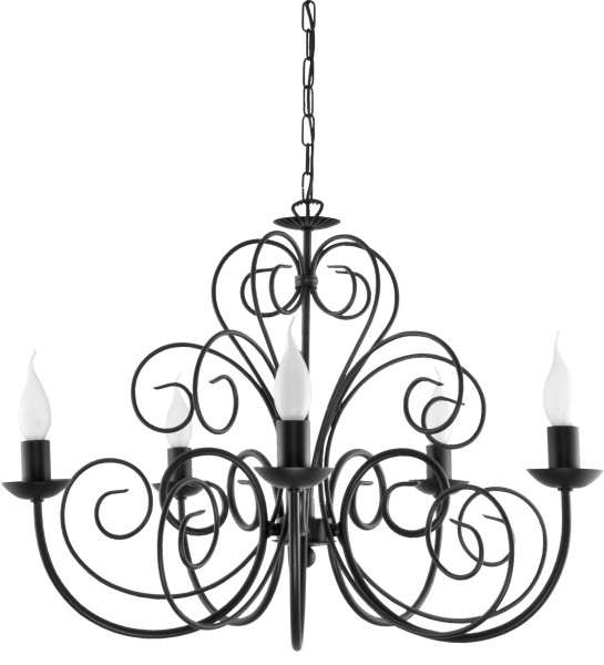 Lampa wisząca EDYLIT retro klasyczna czarna żyrandol 5xE14 HEKTOR 10-340 1048855