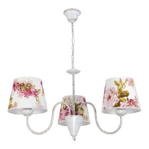 Lampa wisząca EDYLIT retro vintage abażur w kwiatki 3xE27 IZA 12-182 1048996 Lampa wisząca EDYLIT retro vintage abażur w kwiatki 3xE27 IZA 12-182 1048996