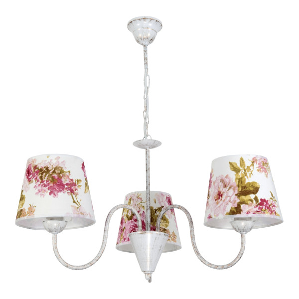 Lampa wisząca EDYLIT retro vintage abażur w kwiatki 3xE27 IZA 12-182 1048996
