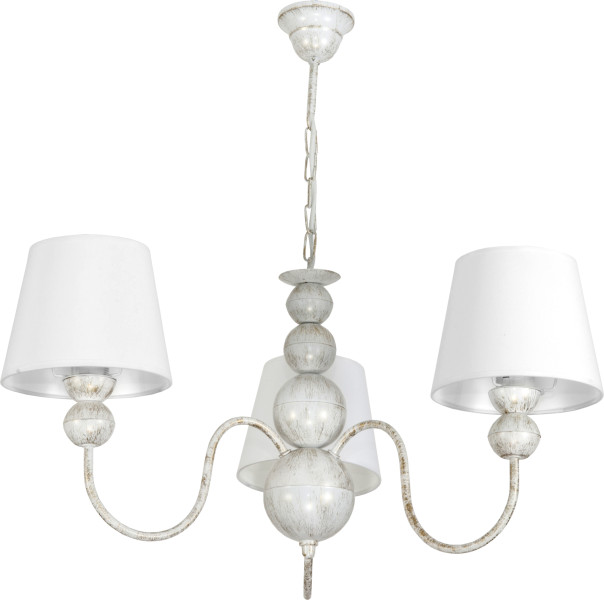 Lampa wisząca EDYLIT vintage retro biały abażur 3xE27 FRANK BIANCO 12-242 1049000