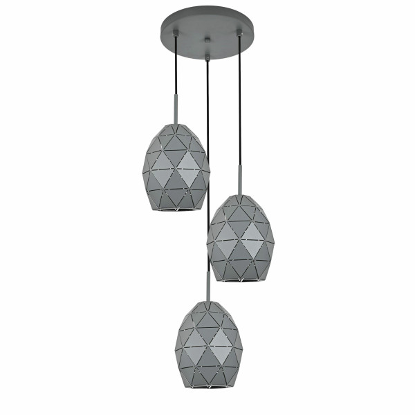 Lampa wisząca EGANA grafitowa metalowa E27 100 cm 1068212