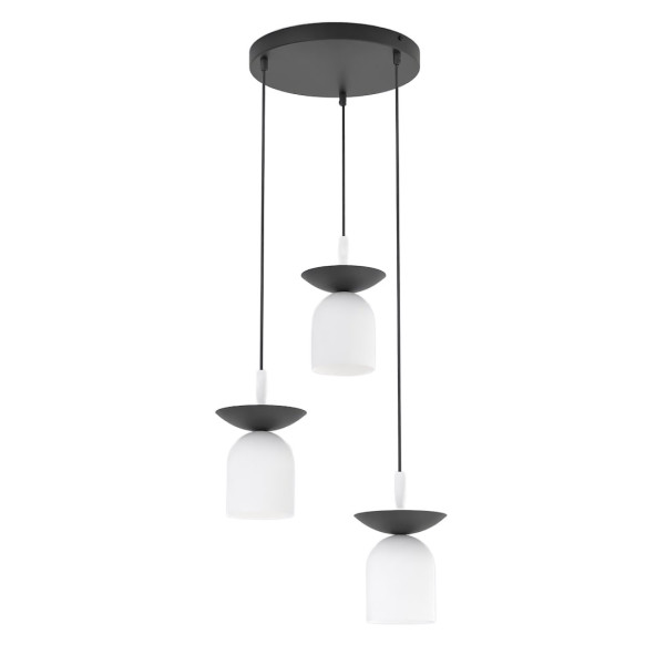 Lampa wisząca EGO czarno-biała 3xE14x15W wym:120x30x30cm IP20 Emibig 990295