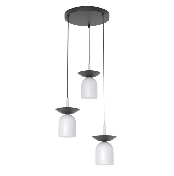 Lampa wisząca EGO szaro-czarna 3xE14x15W wym:120x30x30cm IP20 Emibig 986261