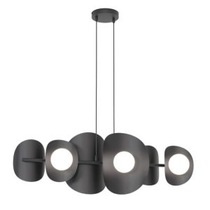 Lampa wisząca ELEMENTI czarno-biała 6xG9x15W wym:120x87x23cm IP20 Emibig 1025403
