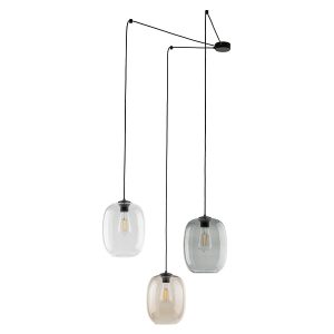 Lampa wisząca Elio 3-punktowa szklana czarna 253771 Lampa wisząca Elio 3-punktowa szklana czarna 253771