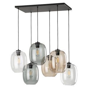 Lampa wisząca Elio 6-punktowa szklana czarna 253770 Lampa wisząca Elio 6-punktowa szklana czarna 253770