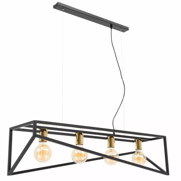 Lampa wisząca ELUVIES czarna/złota 391159