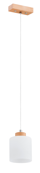Lampa wisząca EMKA drewniane elementy biała 1xE27x15W IP20 Alfa 1025401