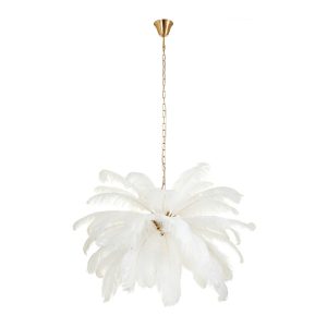 Lampa wisząca EMU pióra białe 100 cm 749429