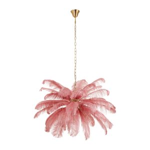 Lampa wisząca EMU pióra różowe 100 cm 749420