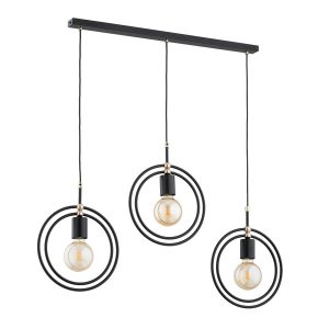 Lampa wisząca ENDORA czarno-złota 3xE27x15W wym:90x27x80cm IP20 Alfa 991303 Lampa wisząca ENDORA czarno-złota 3xE27x15W wym:90x27x80cm IP20 Alfa 991303