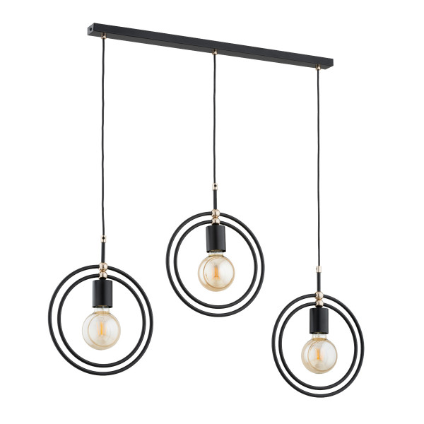 Lampa wisząca ENDORA czarno-złota 3xE27x15W wym:90x27x80cm IP20 Alfa 991303