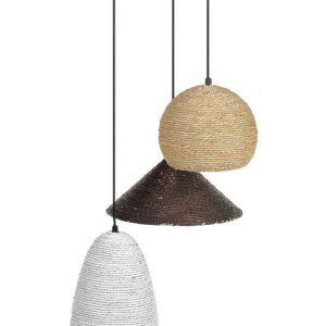 Lampa wisząca ENDRICK Plecionka Naturalny Biały Brązowy 267057 Lampa wisząca ENDRICK Plecionka Naturalny Biały Brązowy 267057