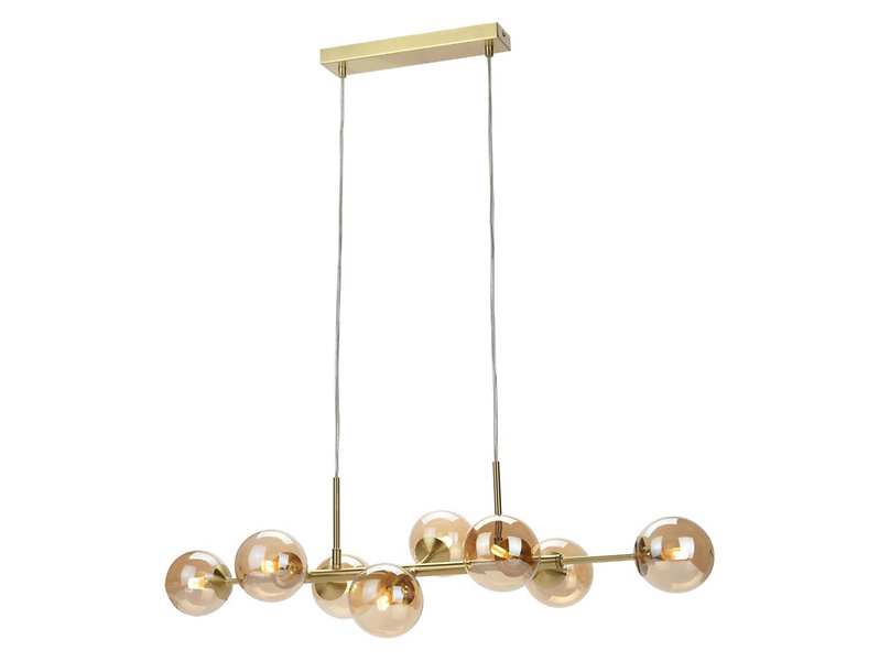 Lampa wisząca Erimida 8-punktowa szklana złota 48045