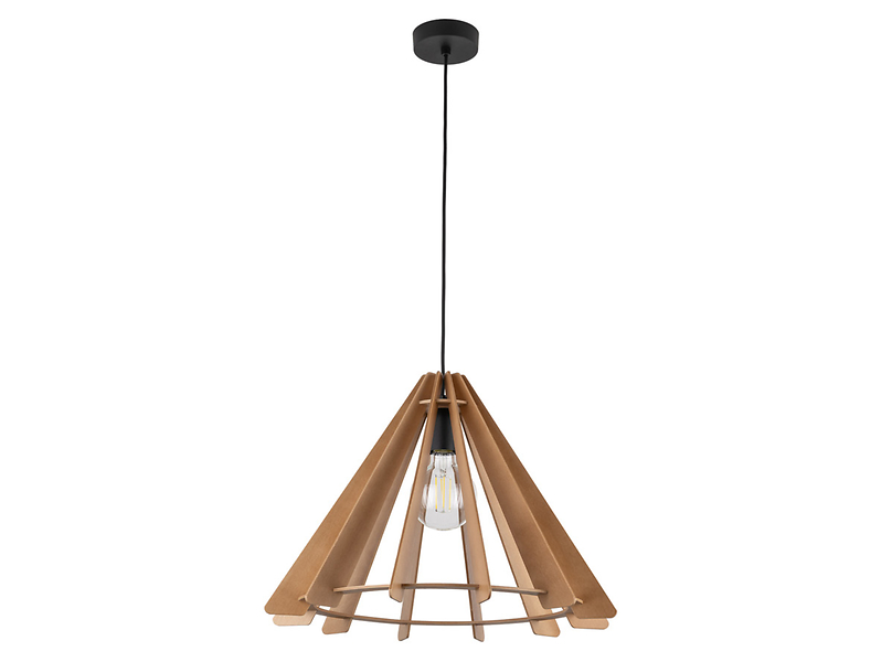 Lampa wisząca Eris Wood 50 cm drewniana beżowa 296135