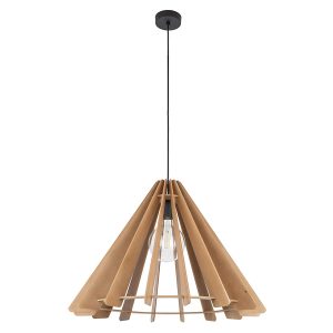 Lampa wisząca Eris Wood 64 cm drewniana beżowa 296136 Lampa wisząca Eris Wood 64 cm drewniana beżowa 296136